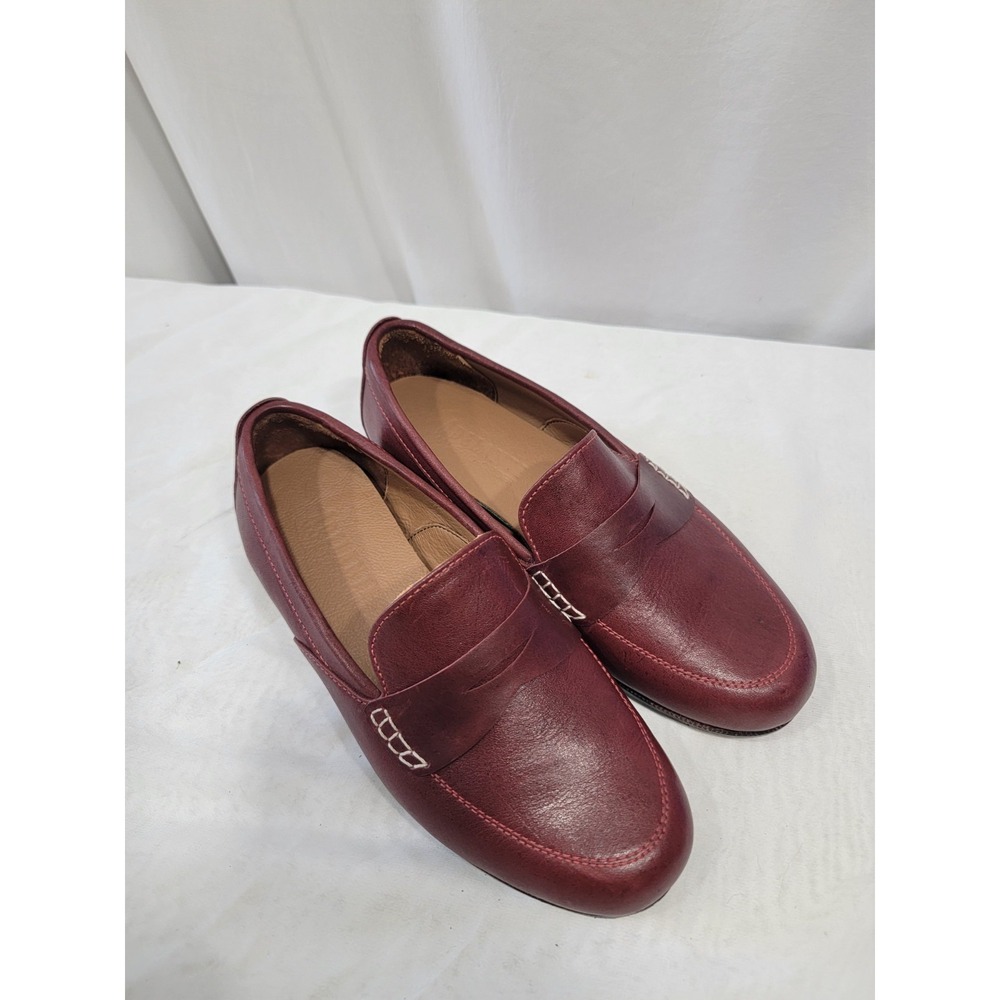 Adelante Shoe Co. The Sabina Leather Penny Loafers Women's 6.5 D Wide Burgundy